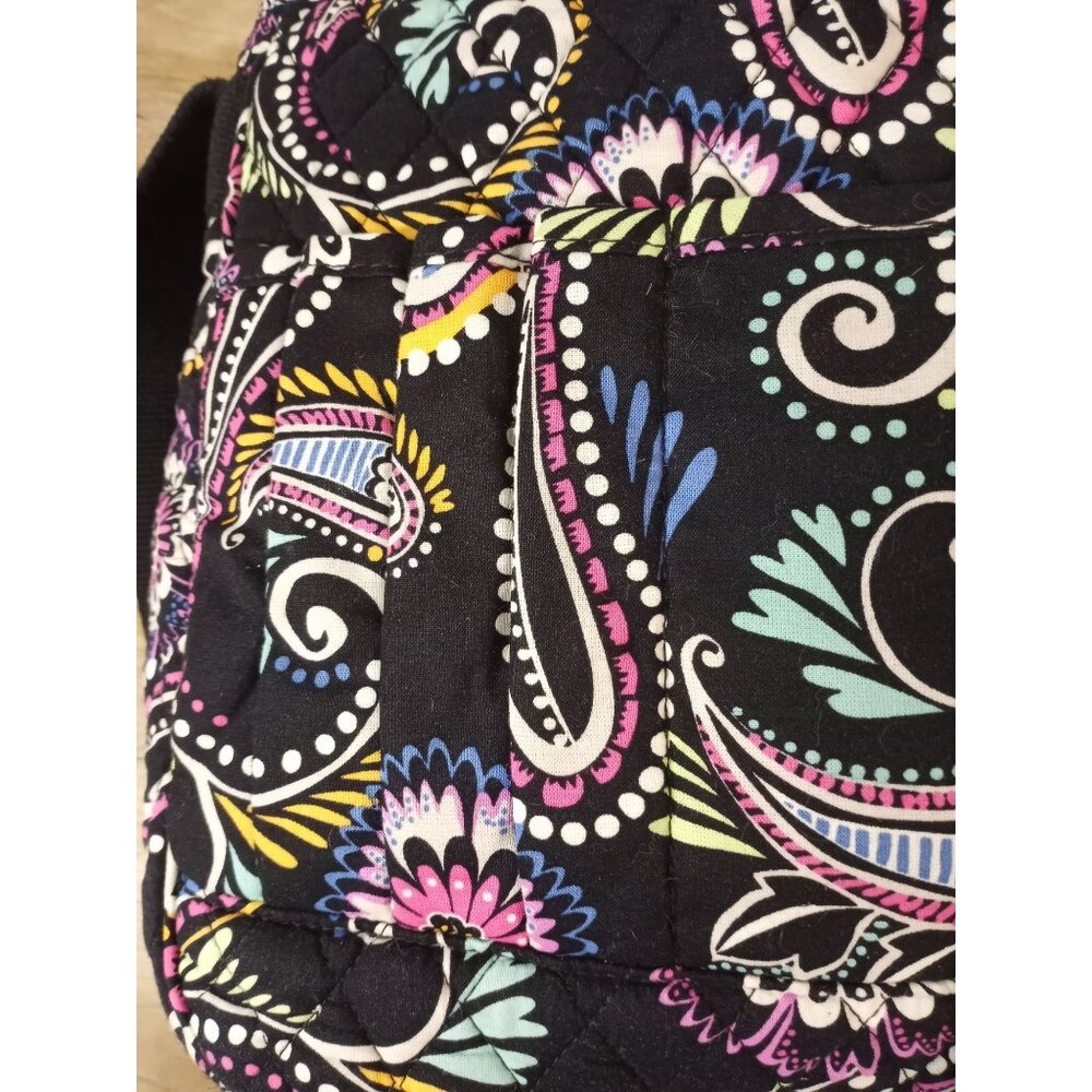 Vera Bradley Black Paisley Foldover Laptop Book Bag. - Picture 5 of 16